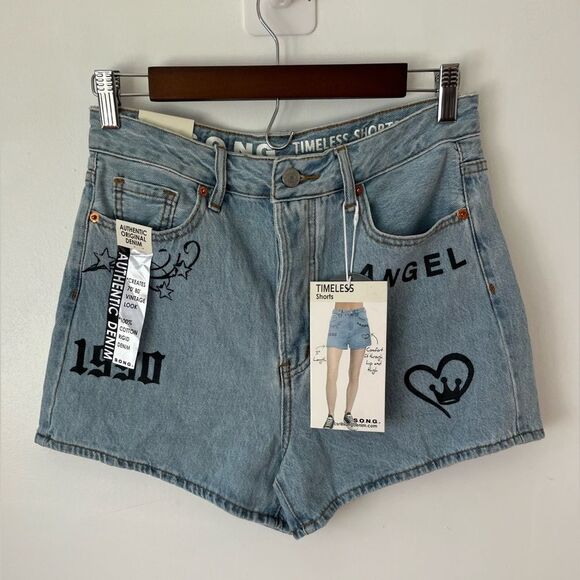 s.o.n.g Pants - S.O.N.G Women’s Timeless Jean Shorts Denim  Size 5/27 Button Fly Inseam 3’” New